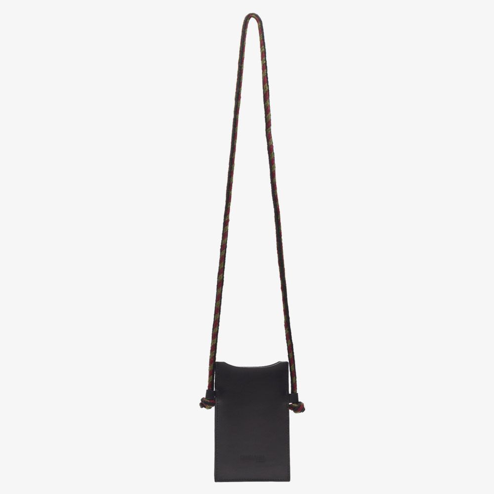 LEATHER PHONE POUCH - BLACK