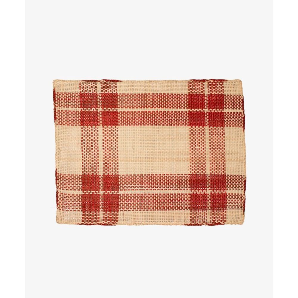 Rectangular placemat - 1 UNIT - BEIGE & BURGUNDY