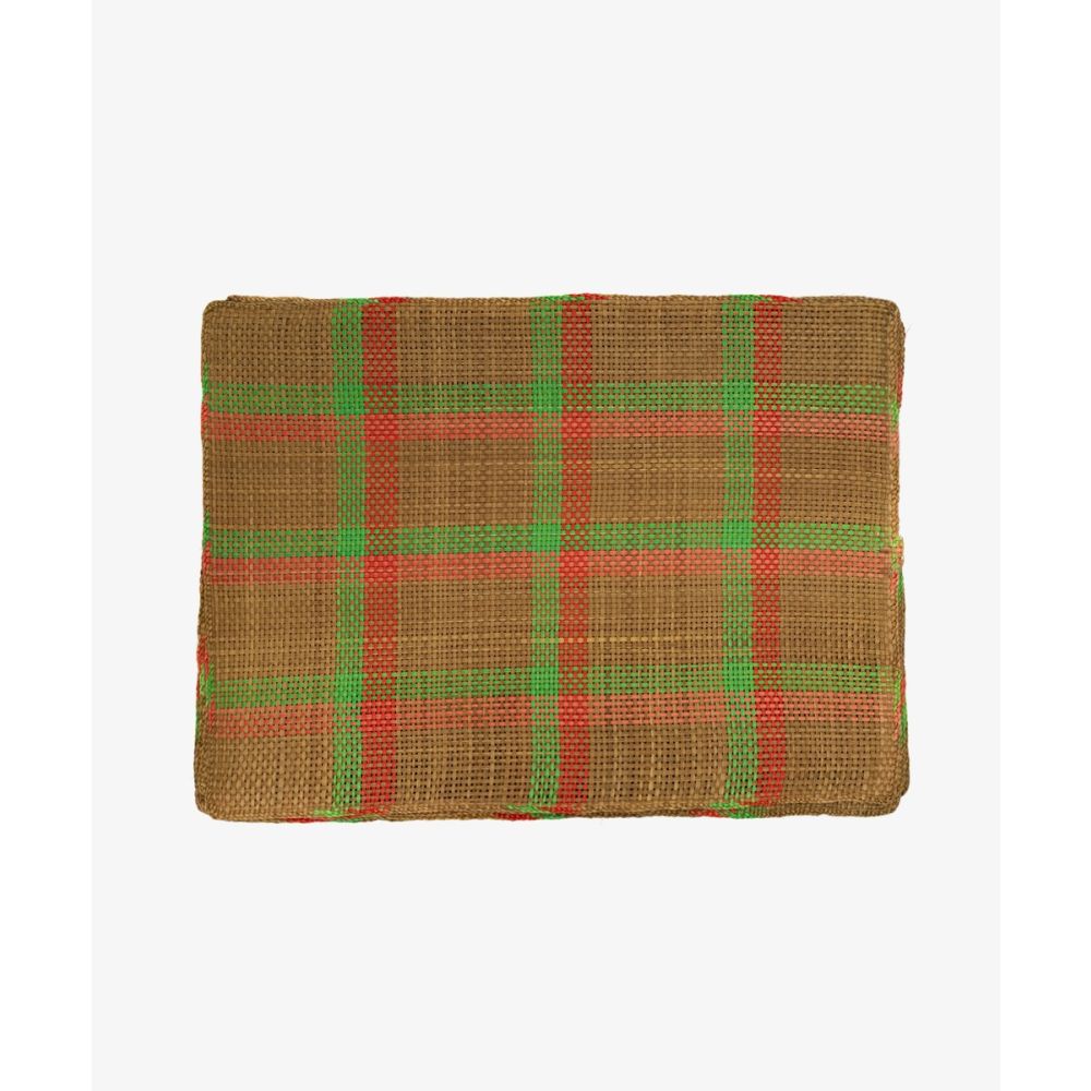 INDIVIDUAL RECTANGULAR IRACA- SET 6- VERDE Y FUCSIA
