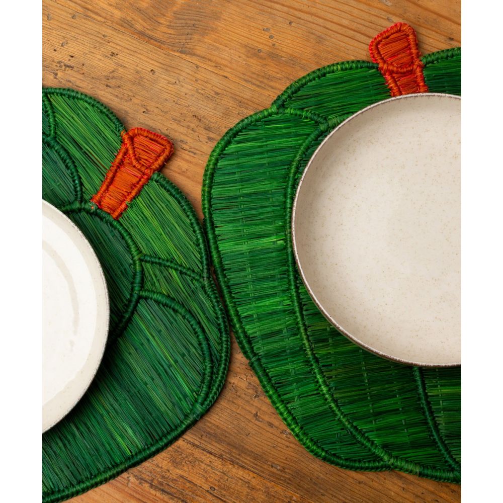 Placemat GREEN PEPPER Shape - Green & Red