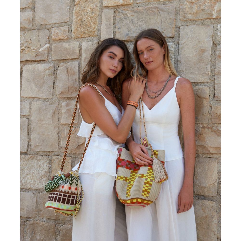 Melbourne Bag - DELPHINIUS - PINK & YELLOW 