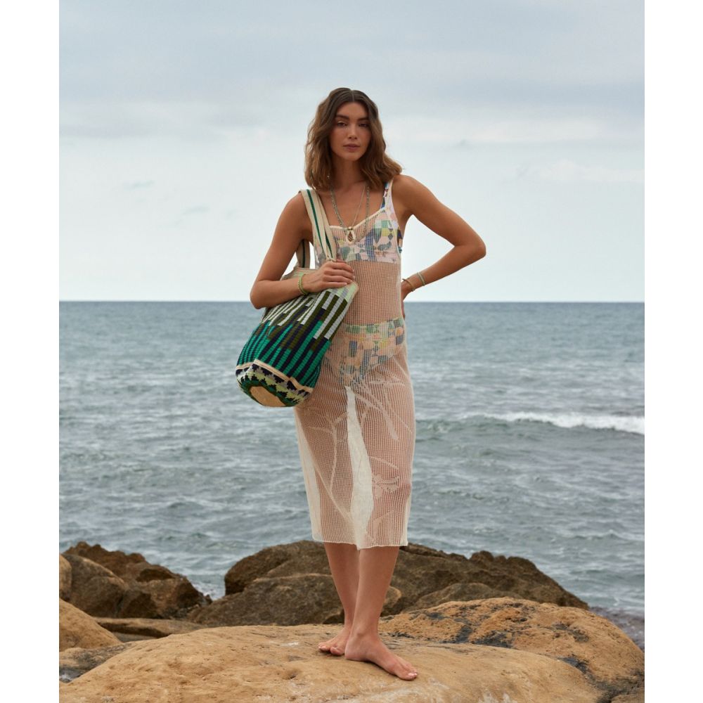 Tote Bag - LYNX - GREEN & NAVY