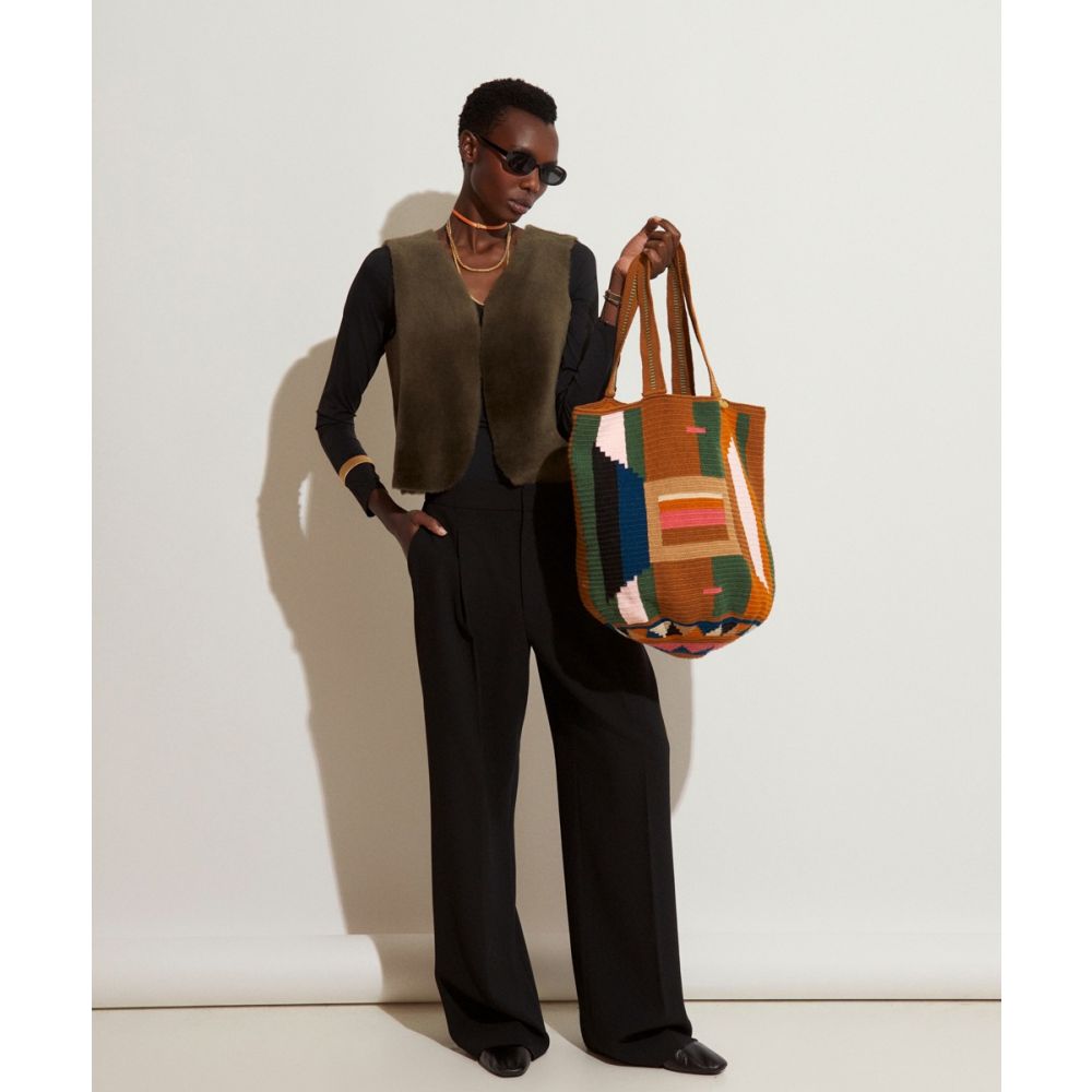 Tote Bag - BEEBLOSSOM - BROWN & GREEN 