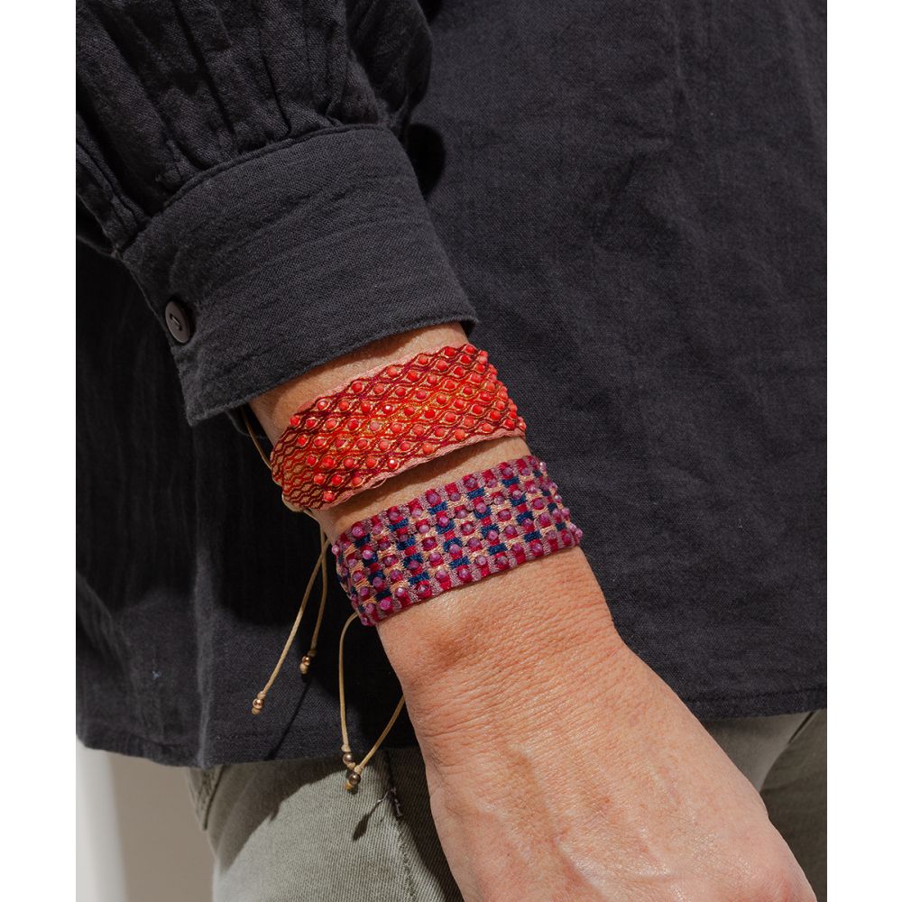 SET BRACELET - RED AND BURGUNDY