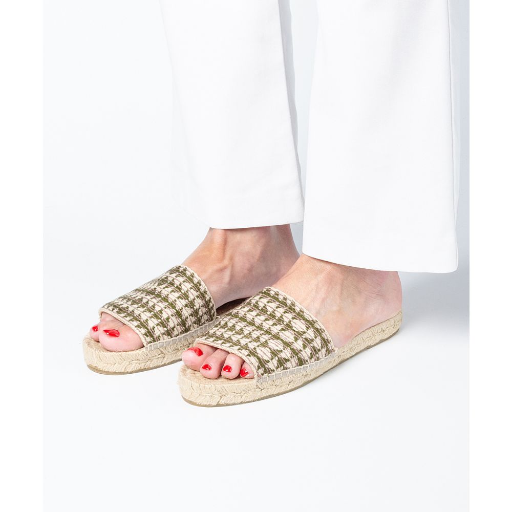 MULE ESPADRILLE- MACKAY - GREEN & LILAC