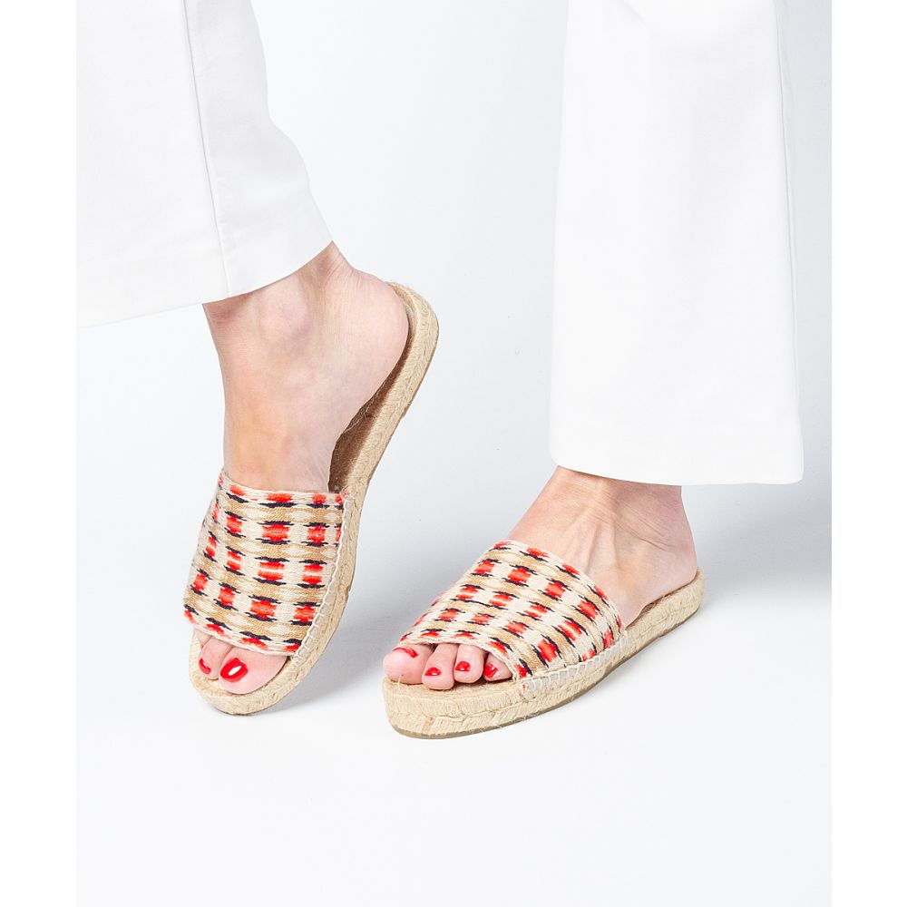 MULE ESPADRILLE - BAKERSFIELD - RED & TOAST