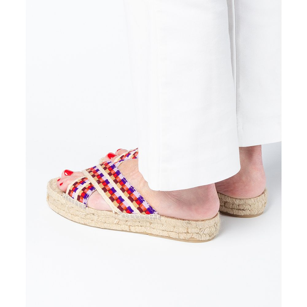 ESPADRILLE WITH CROSSED BAND - PURPLE & RED