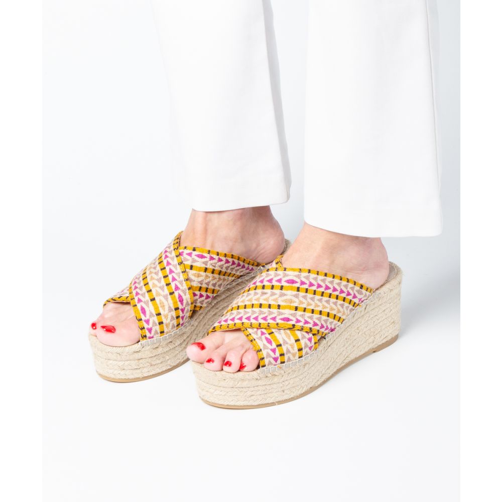 ESPADRILLE GALA- YELLOW & PINK