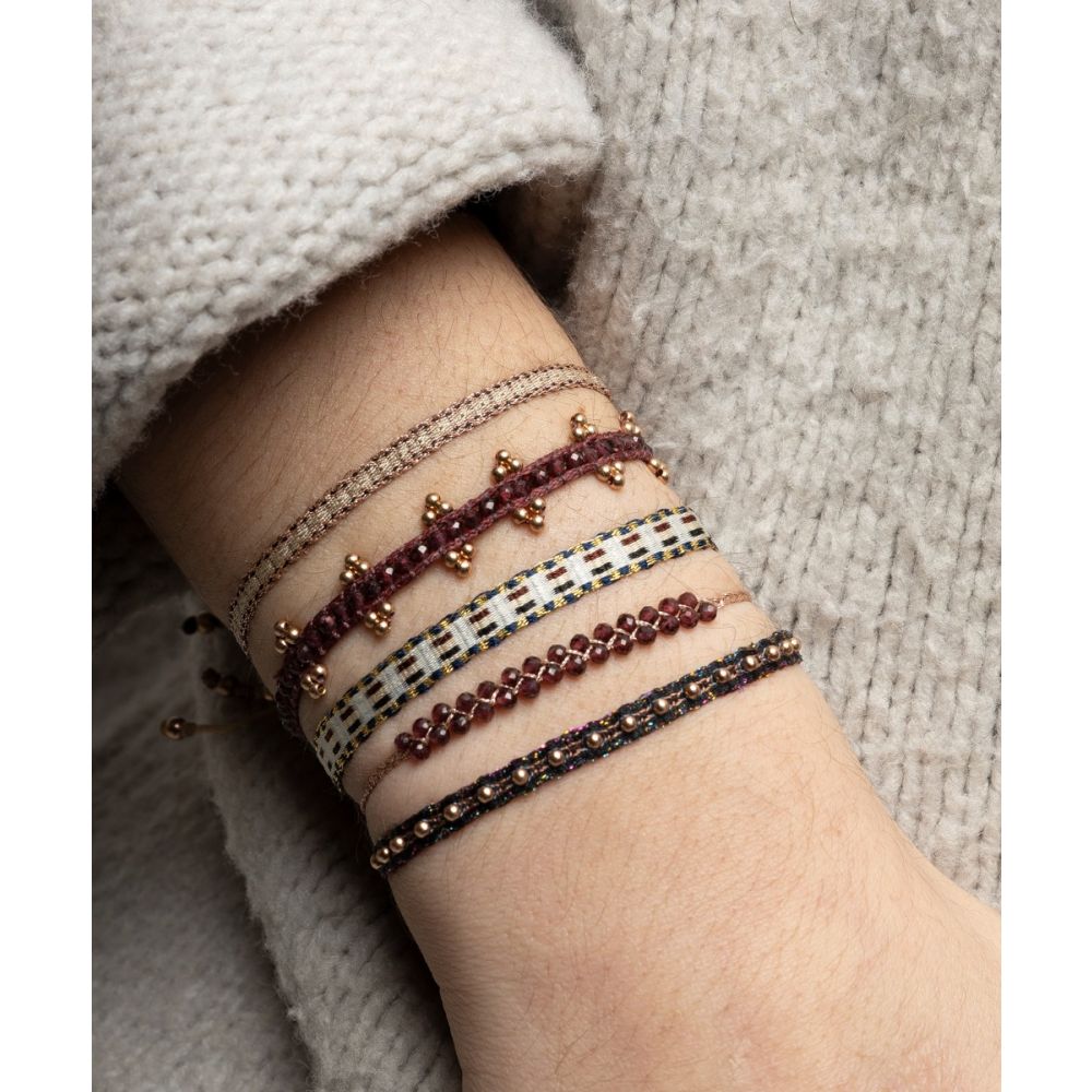 SET BRACELETS - BLACK AND BURGUNDY