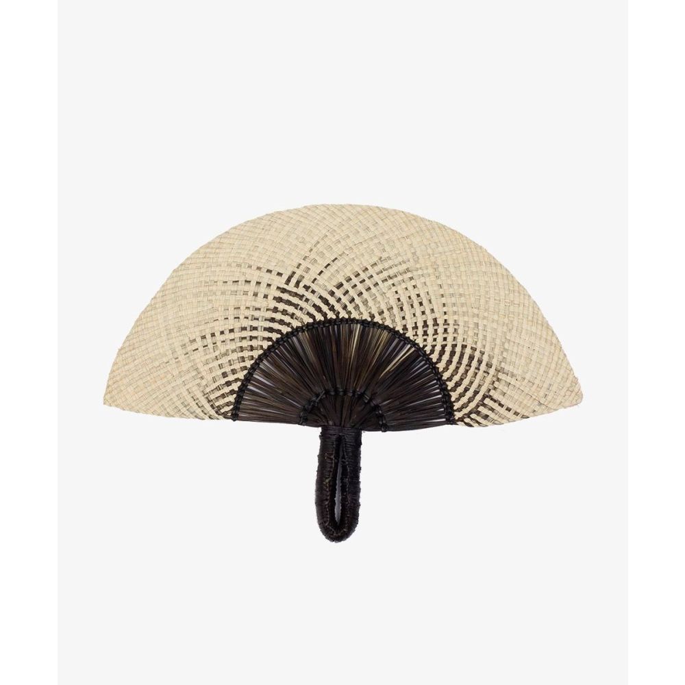 Handwoven fan - Brown & Beige