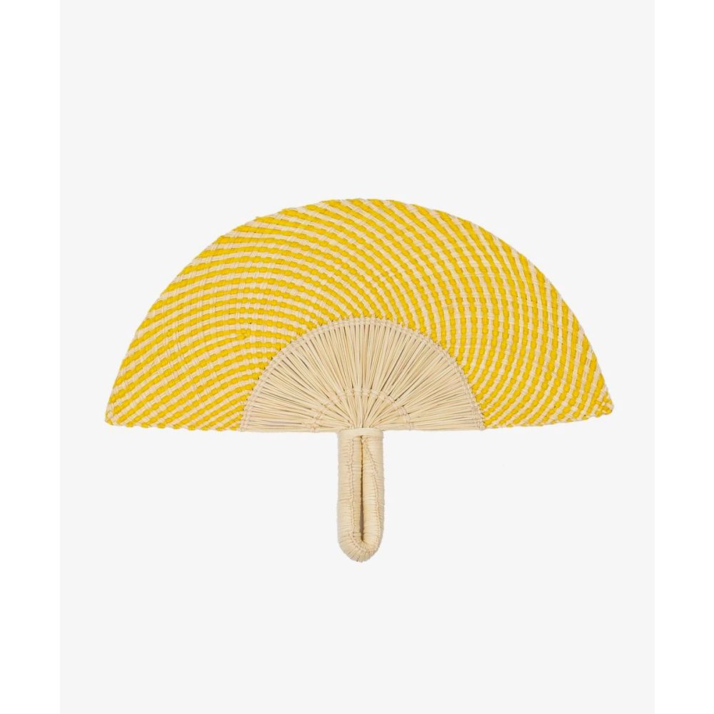 Abanico de mano - Amarillo & Beige