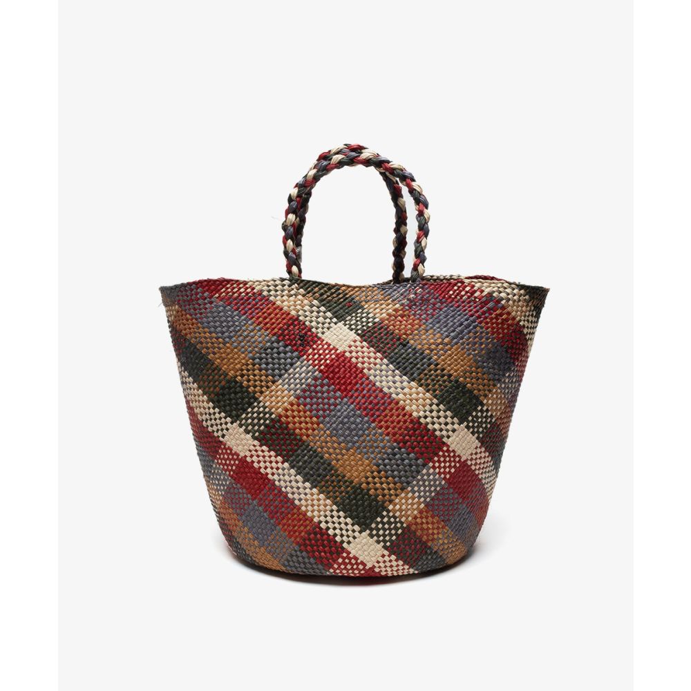 CANASTO CUBO - CUADROS MULTICOLOR