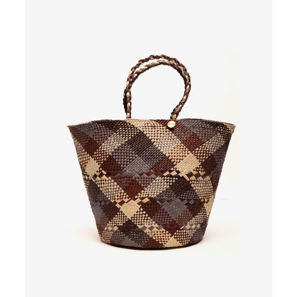 CANASTO M - SQUARES GR-BL-BURG-BEIGE