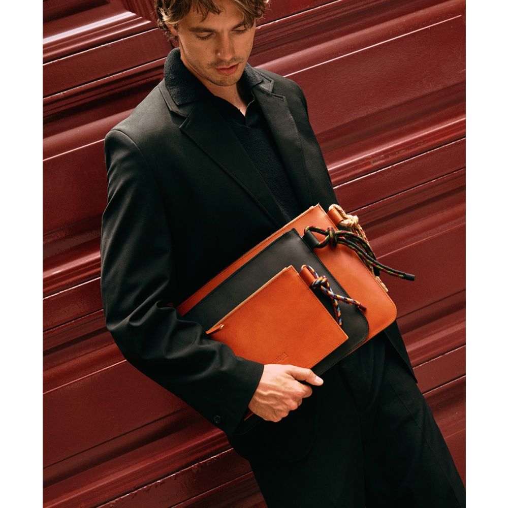 FUNDA ORDENADOR PIEL - NEGRO