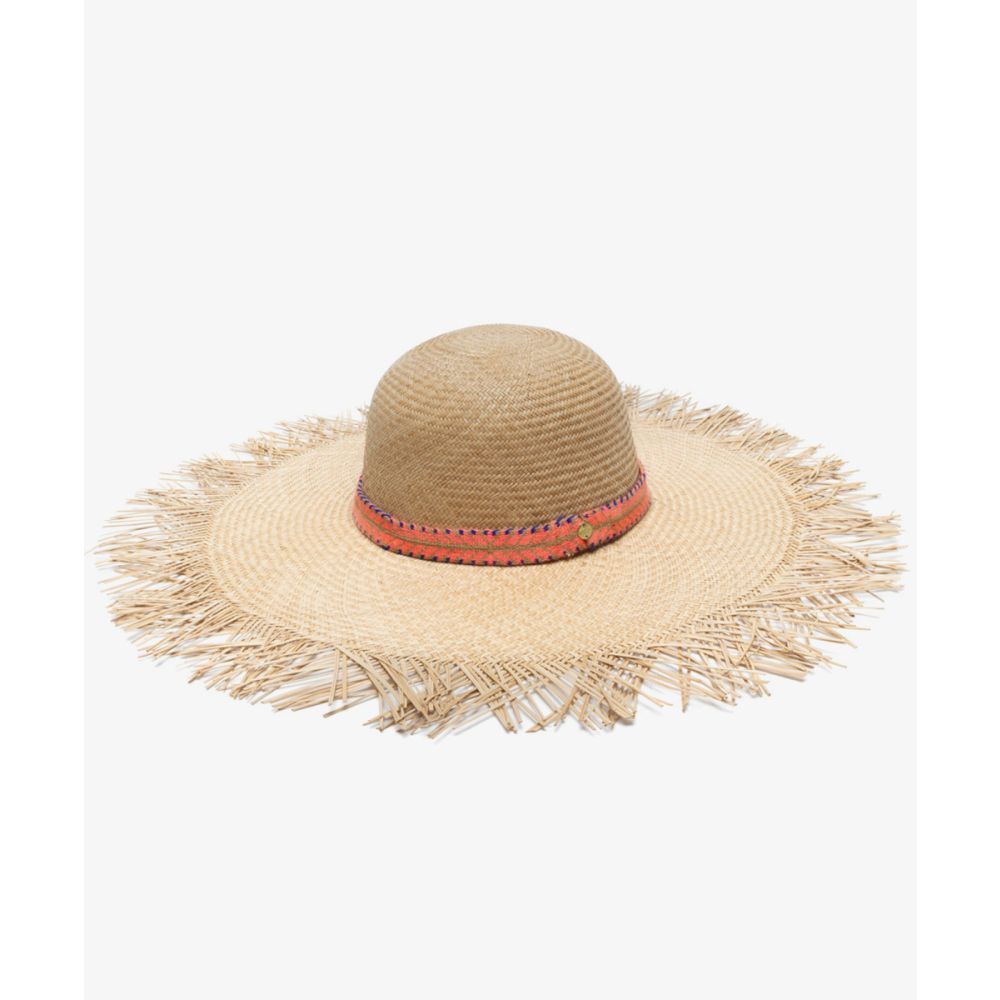 PAMELA HAT WITH FRINGES & BAND - TOAST