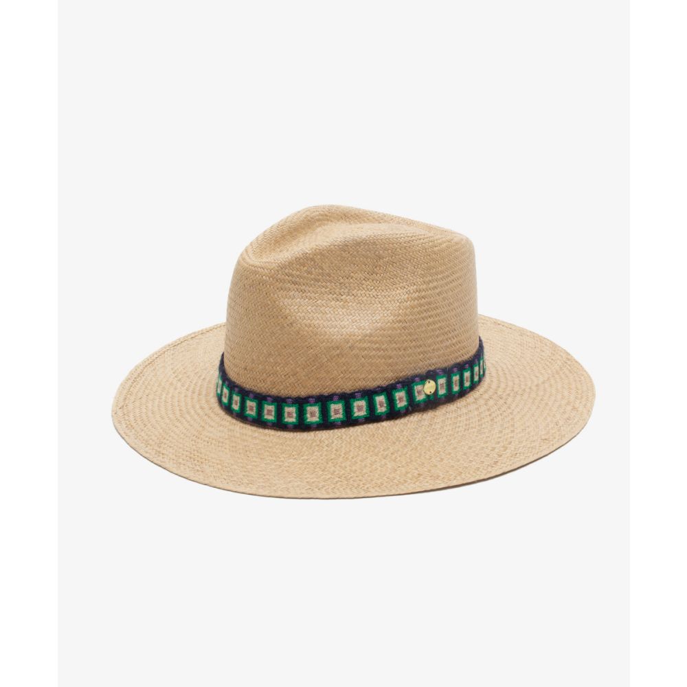 PANAMA HAT WITH RIBBON - TOAST