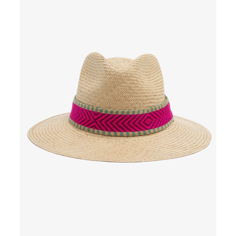 PANAMA HAT WITH RIBBON - TOAST