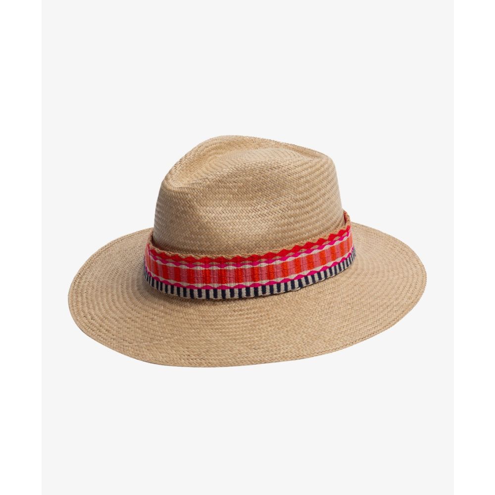 PANAMA HAT WITH RIBBON - TOAST