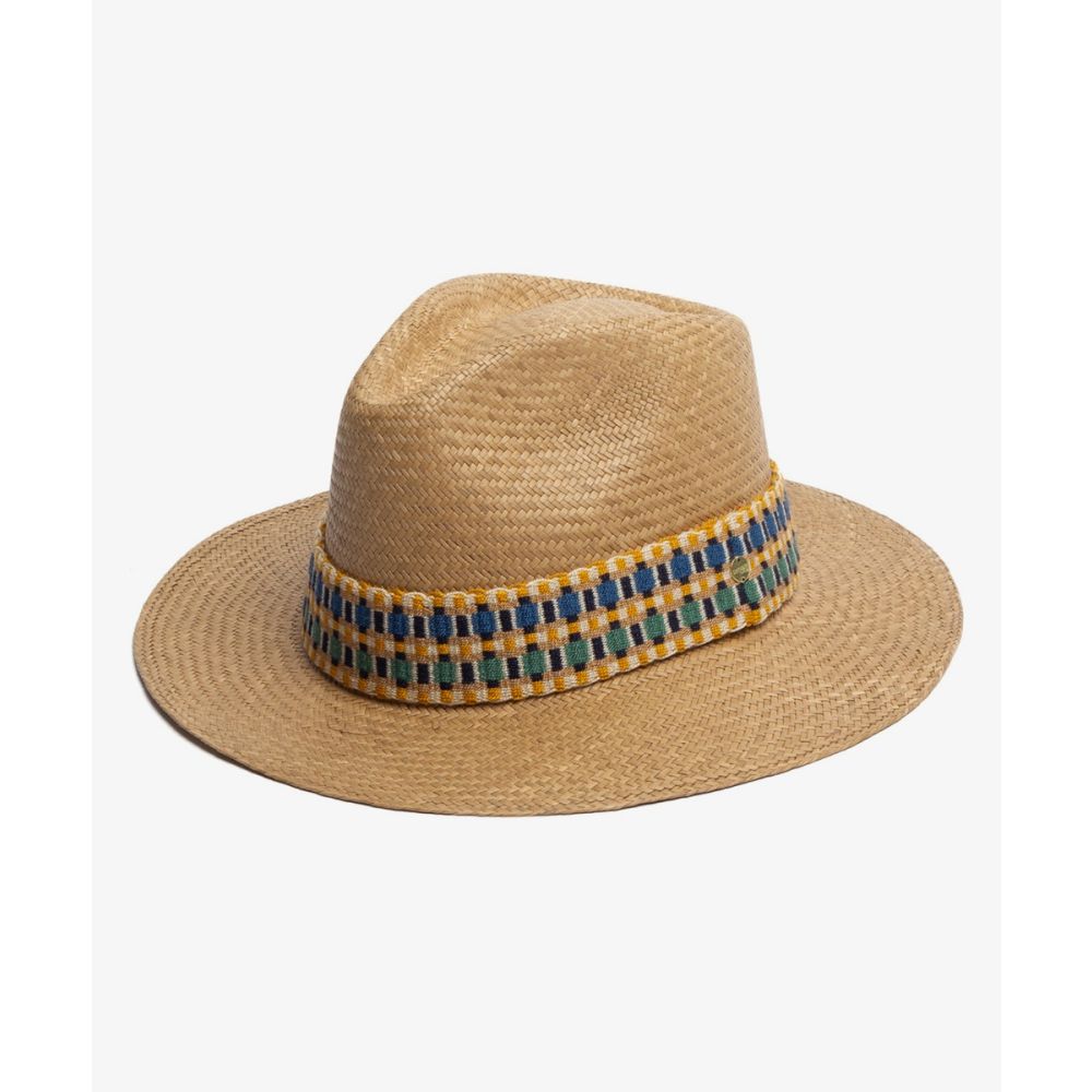 PANAMA HAT WITH RIBBON - CAMEL