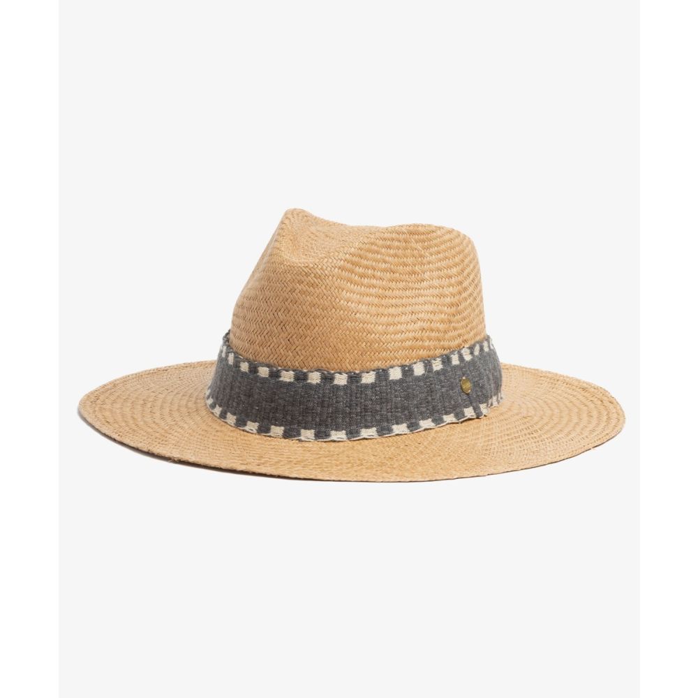 PANAMA HAT WITH BLACK RIBBON - CAMEL