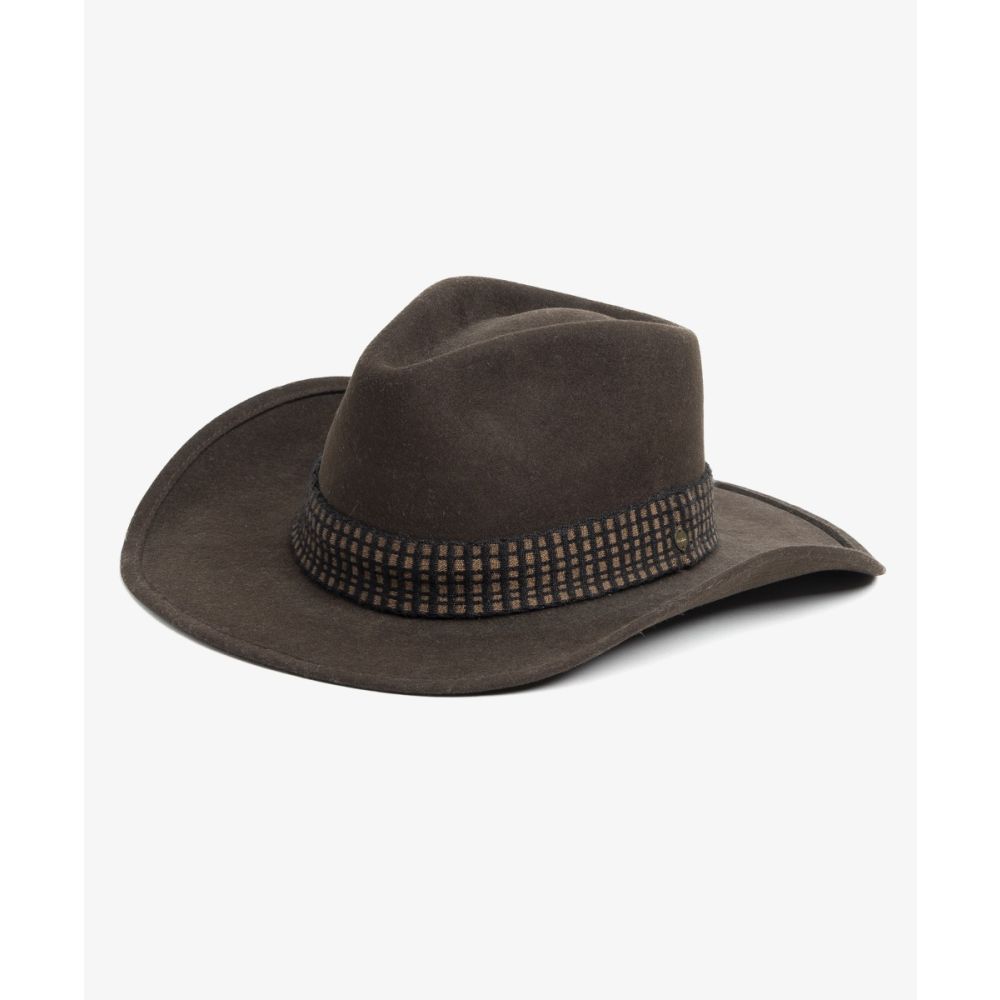 WOOL HAT COWBOY XXL - COFFEE & BLACK BAND
