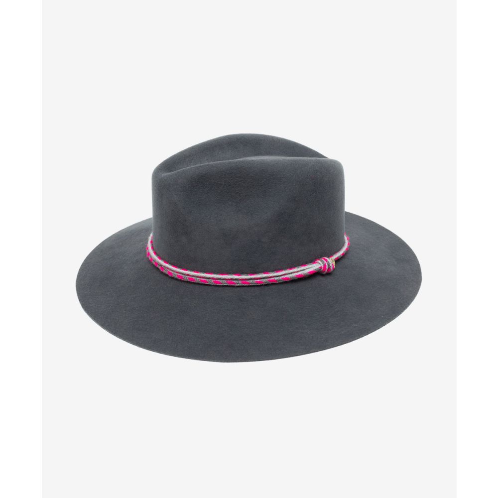 SOMBRERO DE FIELTRO CON CINTA - GRIS OSCURO