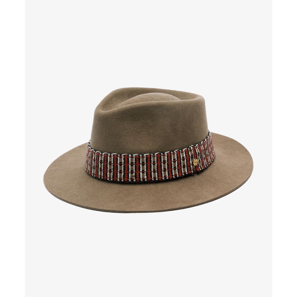 WOOL HAT LARGE BRIM - WALNUT