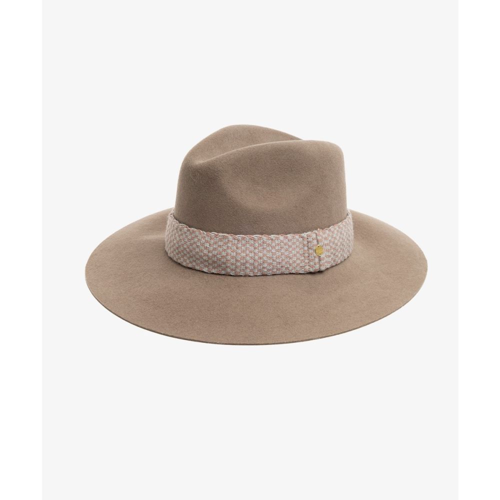 WOOL HAT WITH RIBBON - MINK