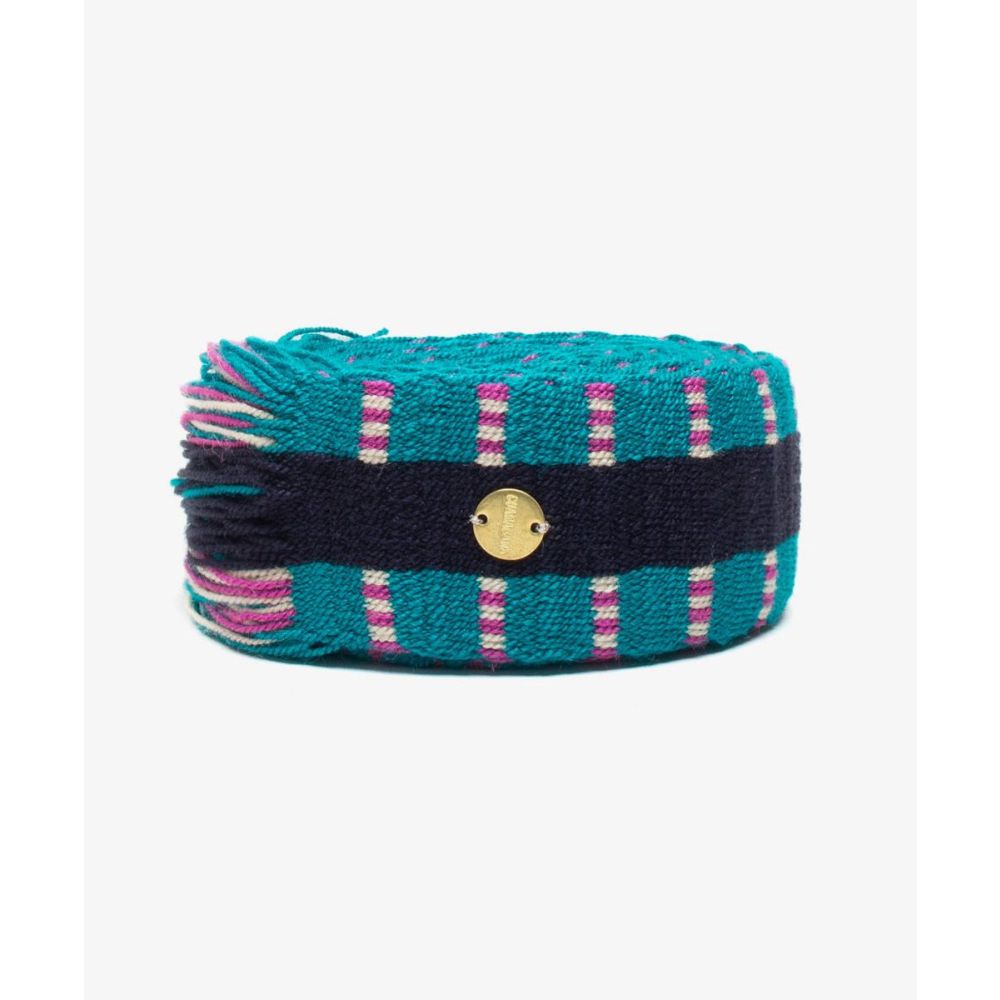 Belt with fringes - TURQOUISE & PINK