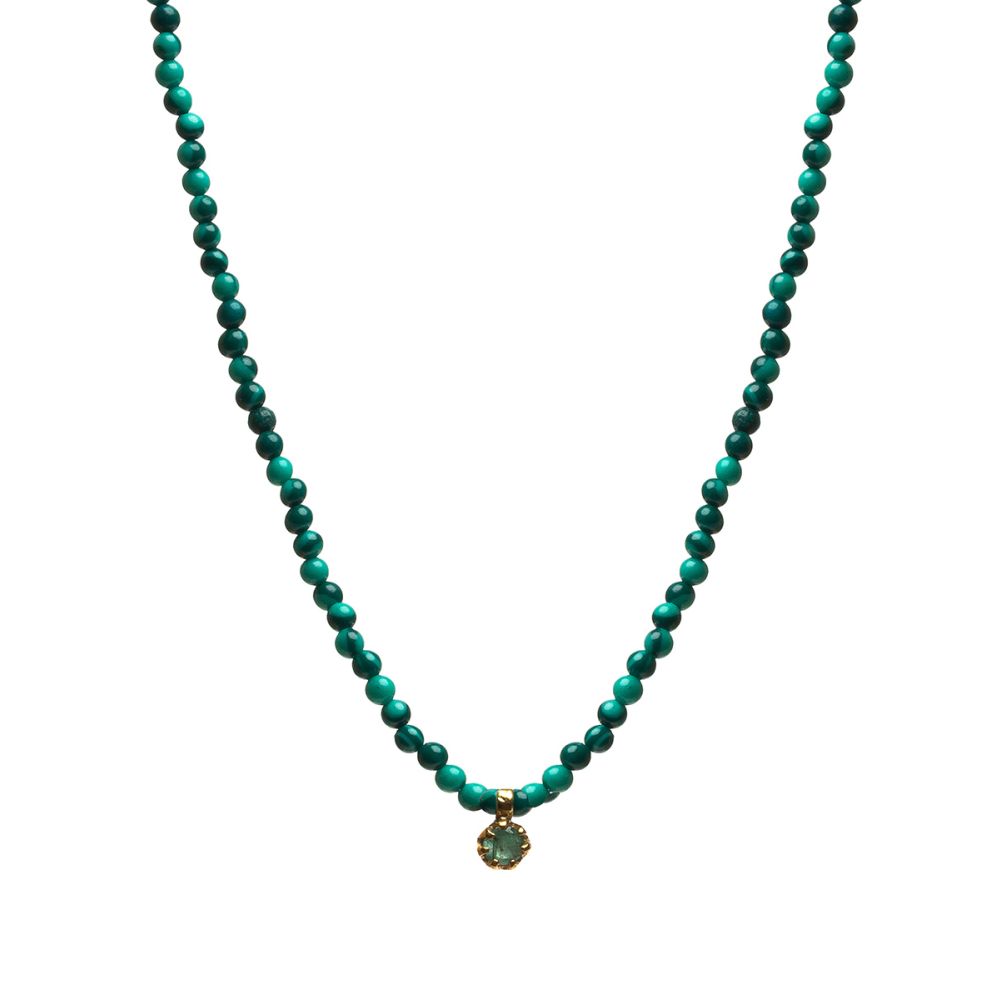 Elvira necklace - Malachite with semi precious stone pendant