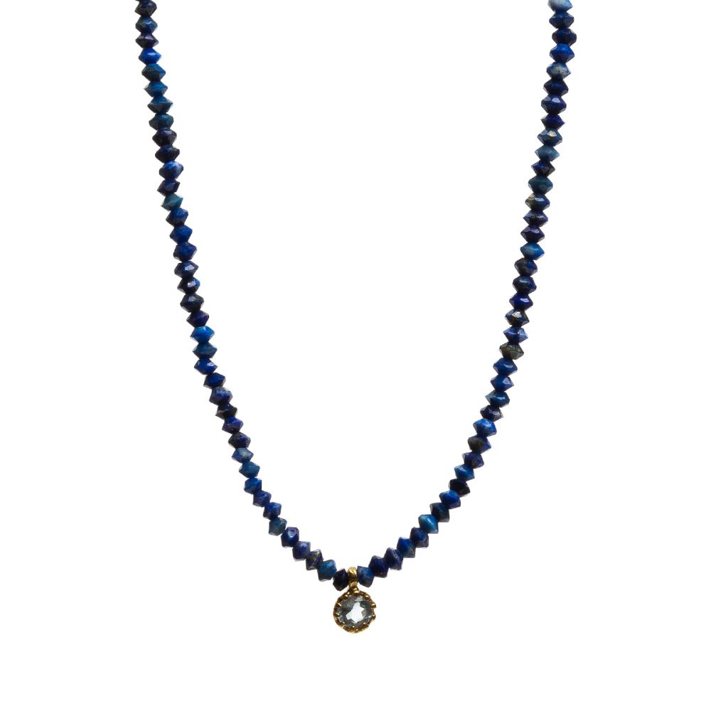 Elvira necklace - Lapislazuli with semi precious stone pendant