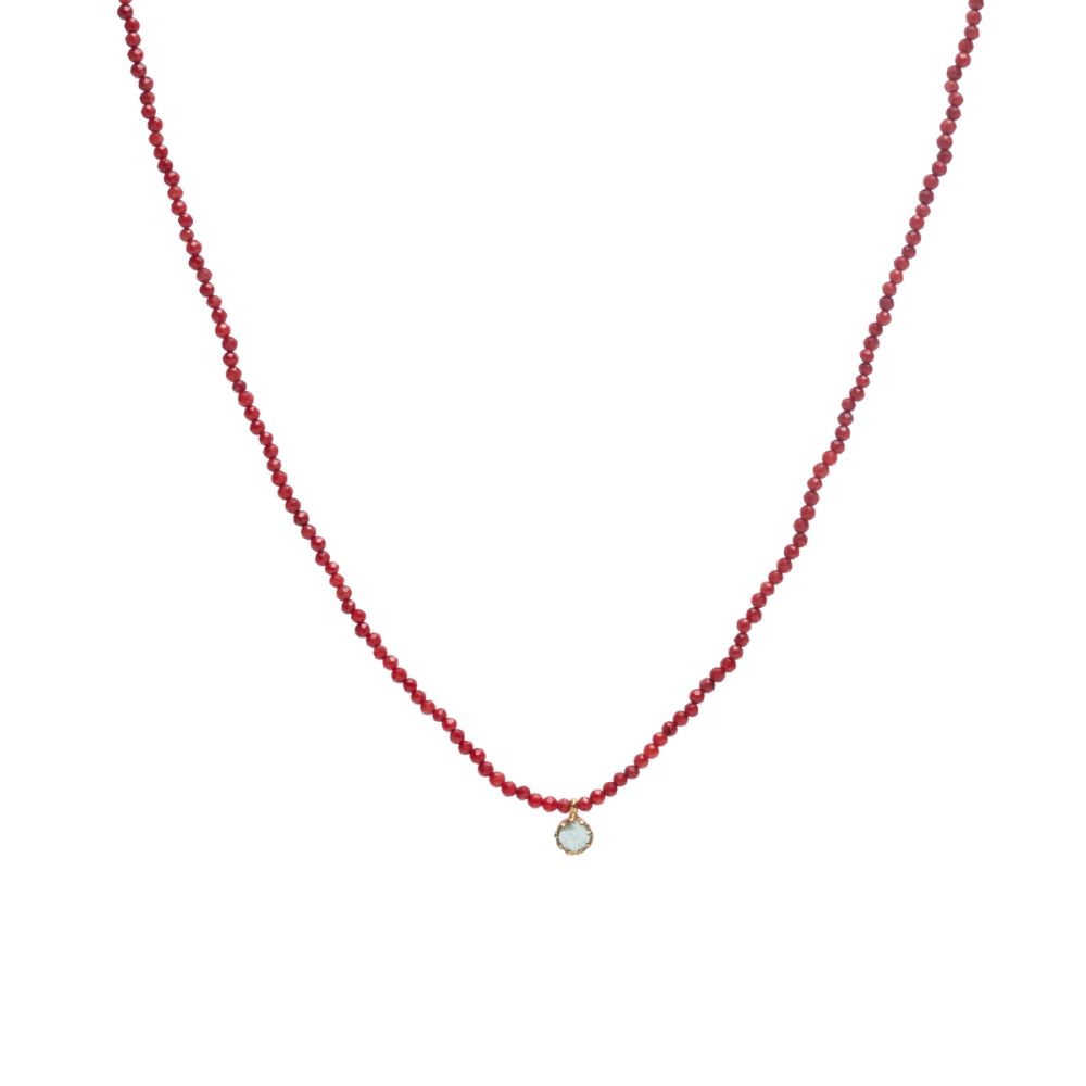 Elvira necklace - Carnelian with semi precious stone pendant