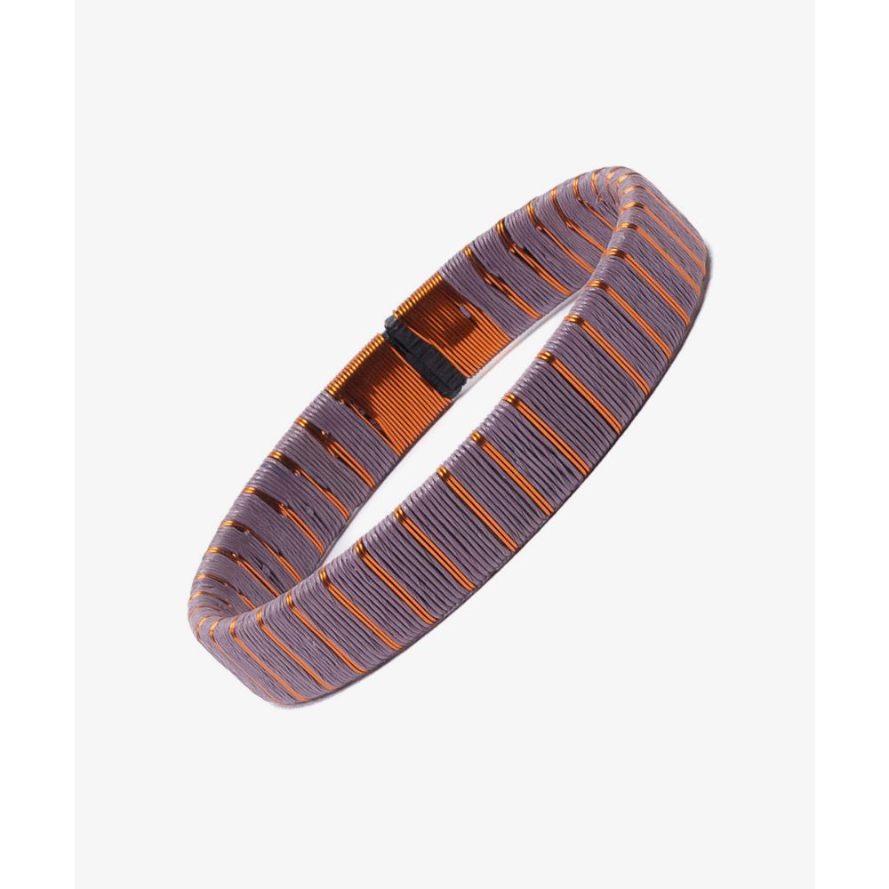 Werregue Color Bracelet, 1 cm, Unit - LILAC & METALIC BROWN MULTI-STRIPES