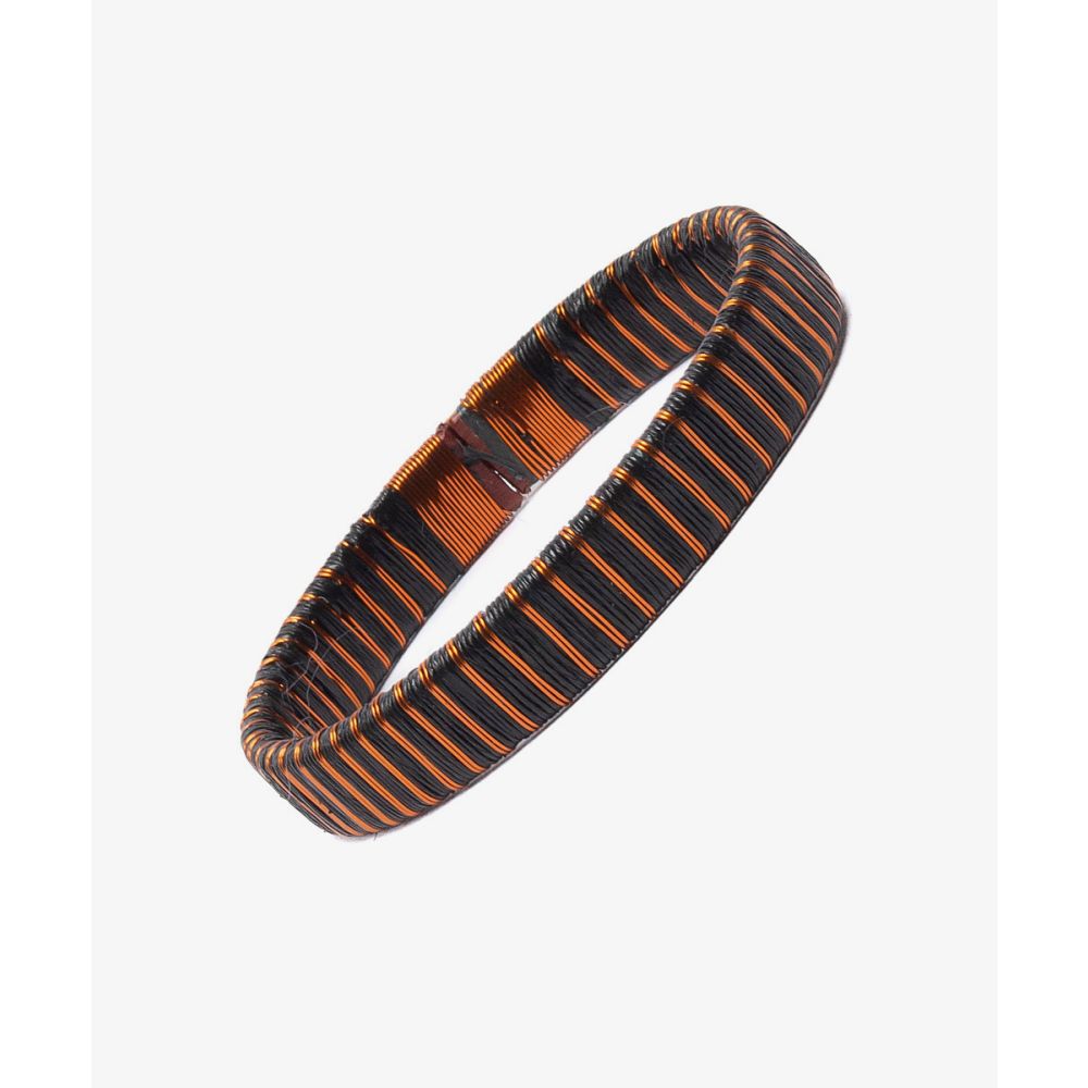 Werregue Color Bracelet, 1 cm, Unit - BLACK & METALIC BROWN MULTI STRIPES