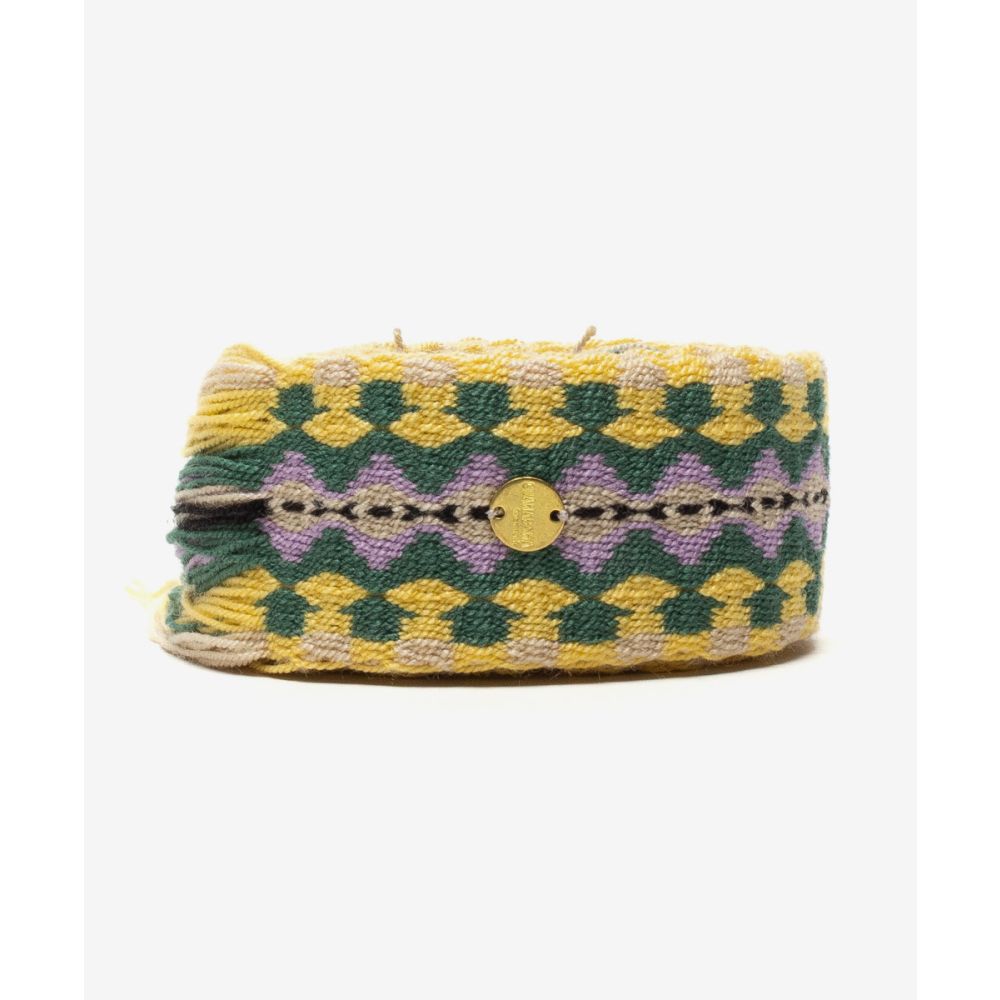 Belt with fringes - GREEN & YELLOW