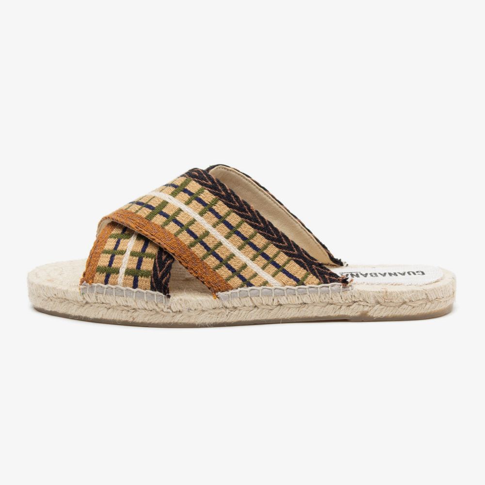 ESPADRILLE WITH CROSSED BAND - OAKS - TOAST & GREEN