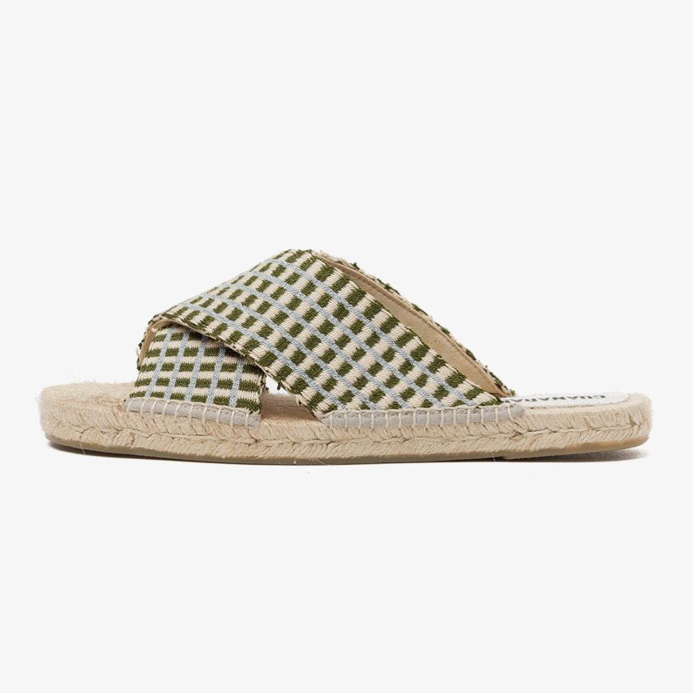 ESPADRILLE WITH CROSSED BAND - OAKLAND - GREEN & GREY