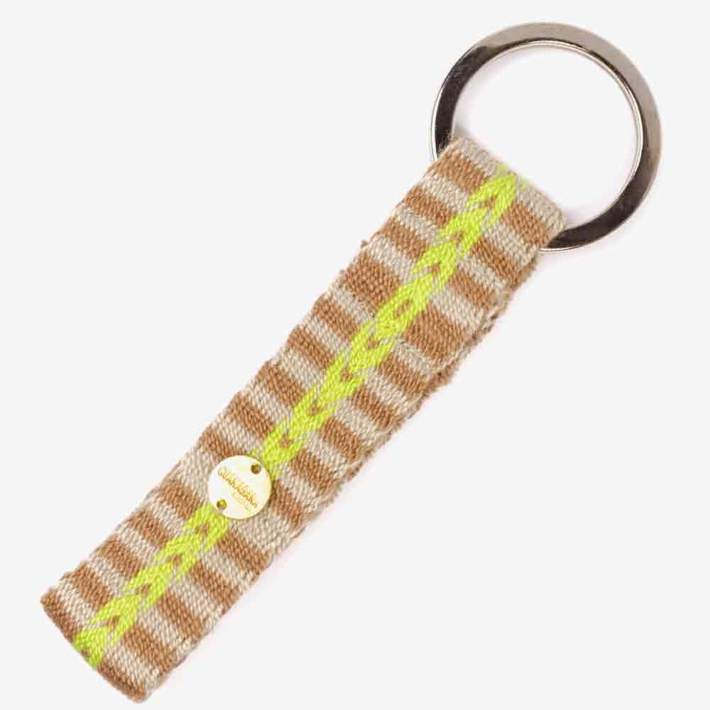 KEYRING S - CONNECITUC - BEIGE & FLUOR YELLOW