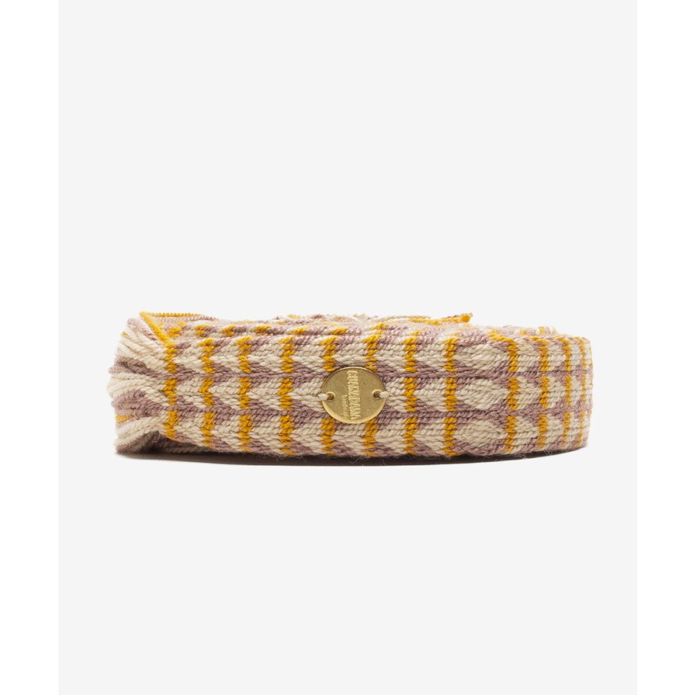 Thin belt with fringes - BEIGE & YELLOW
