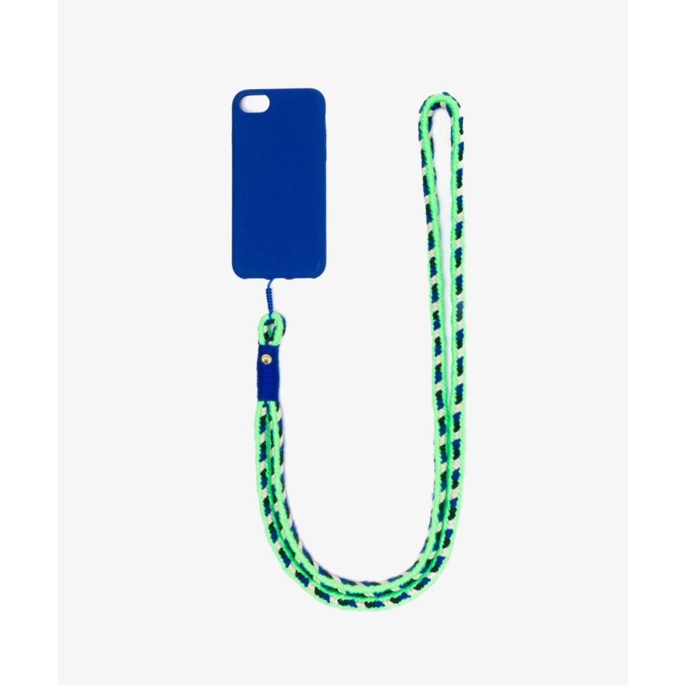 Mobile Cord - Neon green & blue