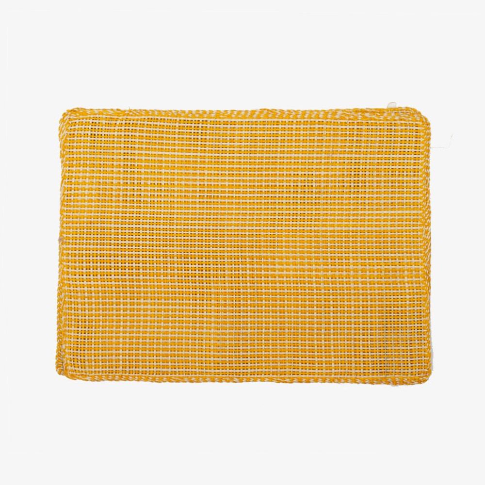 Straw placemat - SET OF 6 - BICOLOR MUSTARD & WHITE