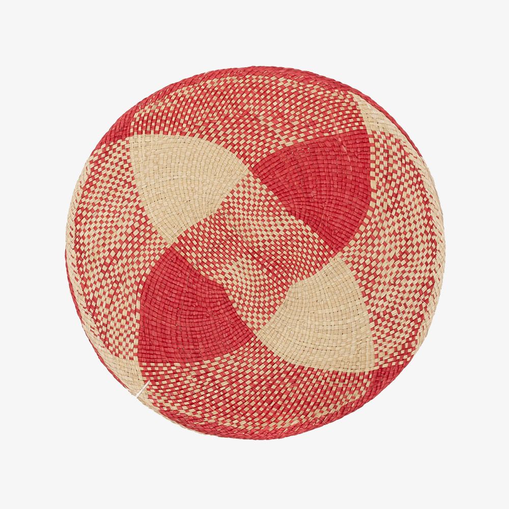 Round placemat - UNIT - RED & BEIGE