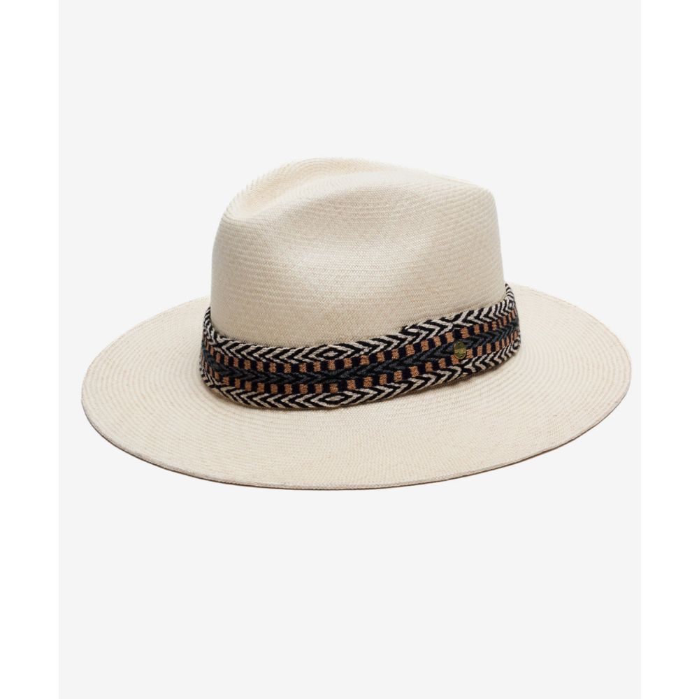 PANAMA HAT, EXTRA, WITH RIBBON - BEIGE