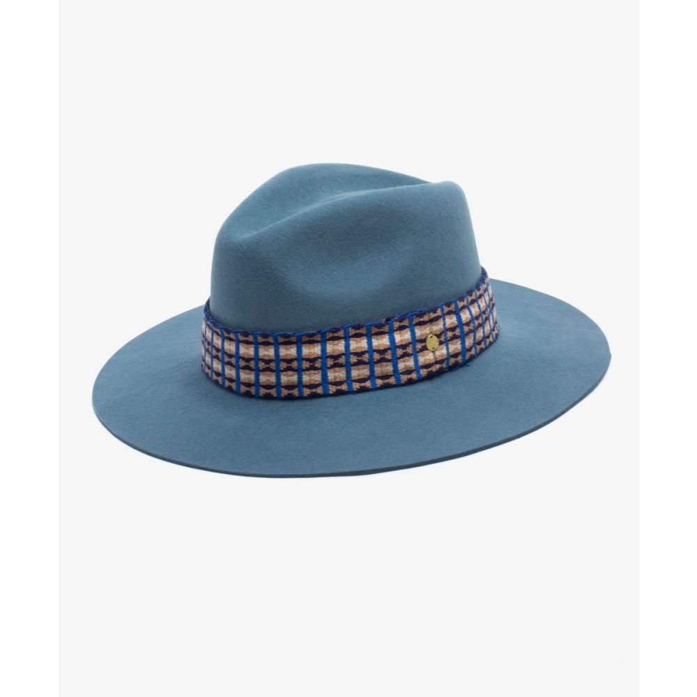 WOOL HAT WITH RIBBON - BLUE
