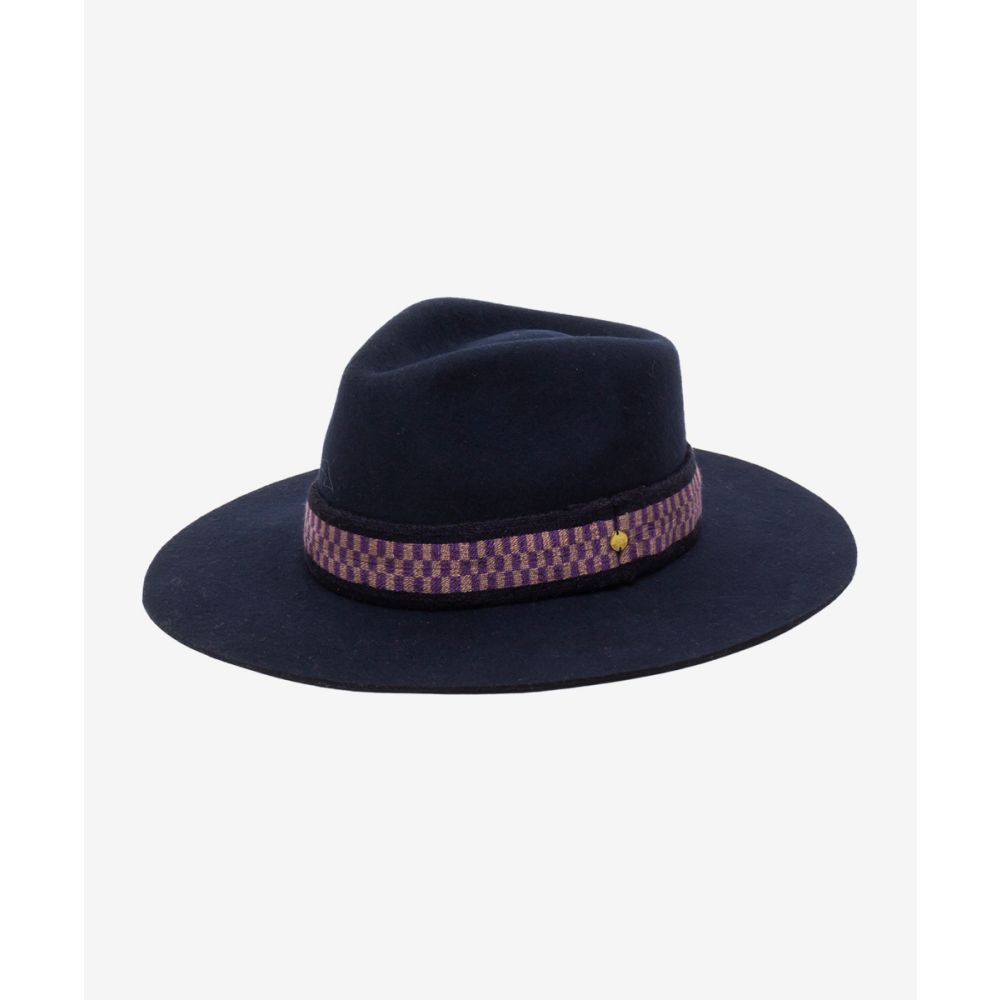 WOOL HAT WITH RIBBON - NAVY BLUE