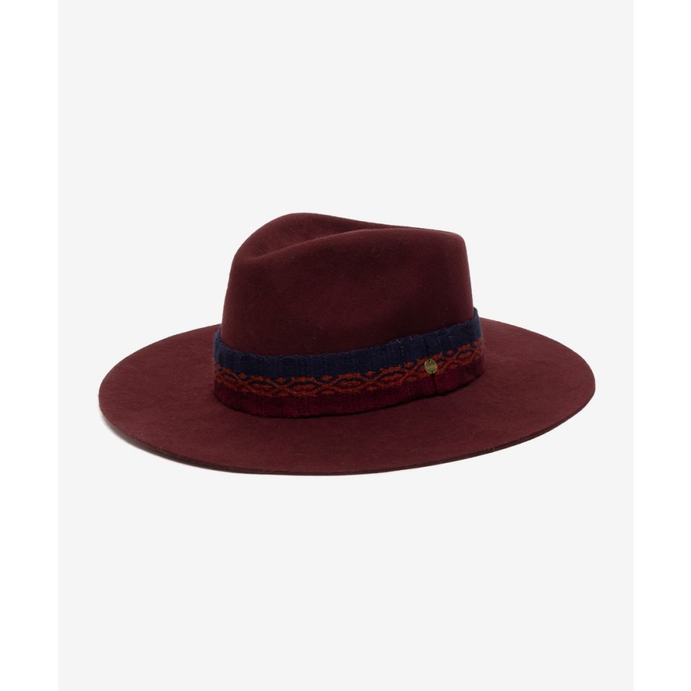 WOOL HAT WITH RIBBON - BURGUNDY