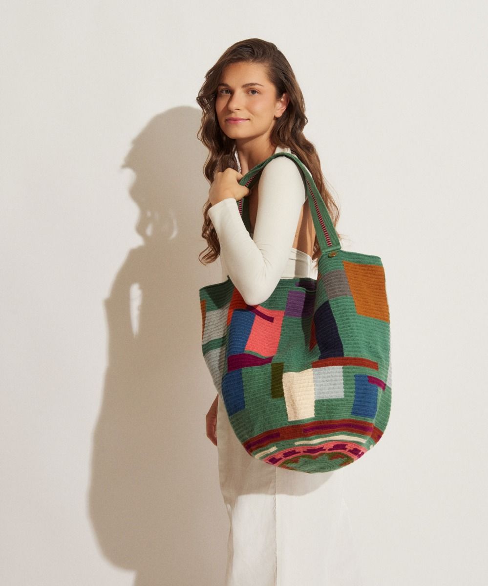 Tote Bag - STARFISH - JADE GREEN & MULTICOLOR