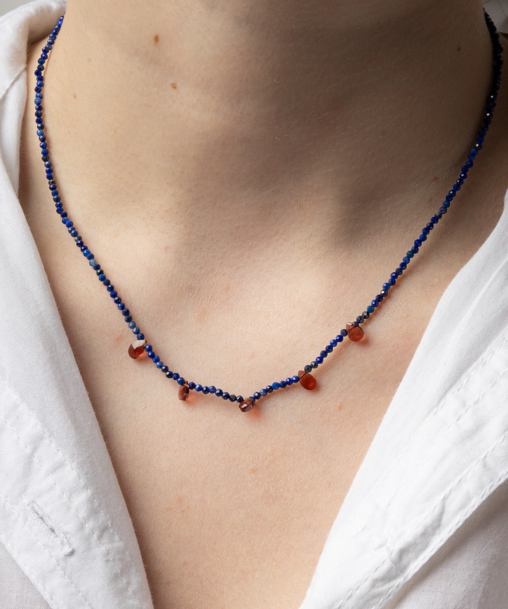 Collar Martha - Lapislazuli con 5 gotas de piedras semi preciosas