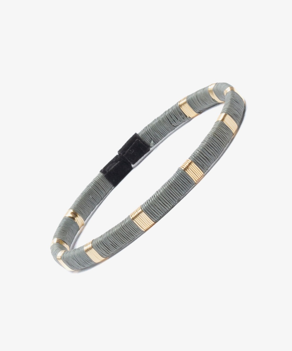 Pulsera Werregue, 5 mm - GRIS & DORADO