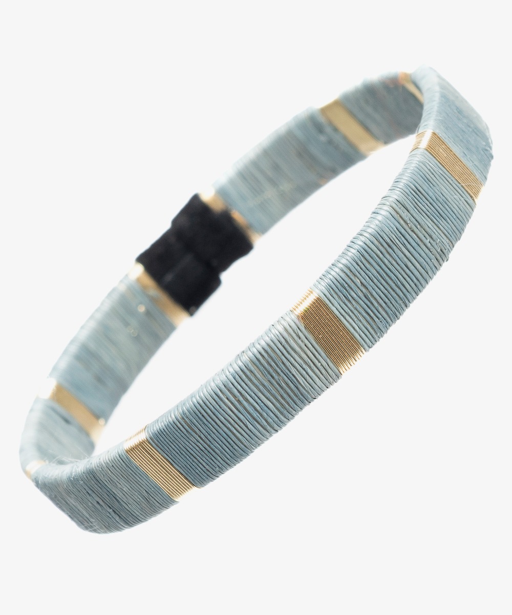 Pulsera Werregue, 1 cm, Unit  - GRIS Y DORADO